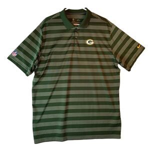 Nike Golf Dri-Fit On Field Apparel NFL Strip‎ Polo Green Bay Shirt men's Size XL